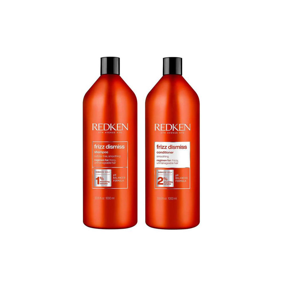 Redken Frizz Dismiss Shampoo & Conditioner 1000ml Duo Pack + 2 x Pumps