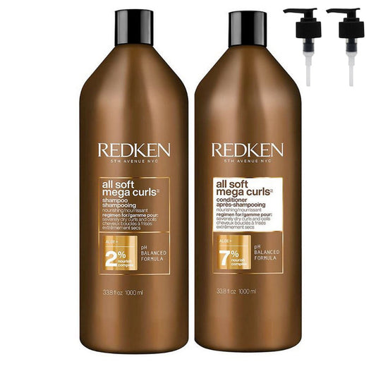 Redken All Soft Mega Curls Shampoo & Conditioner Duo Pack + 2 x Pumps