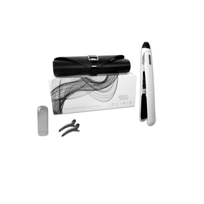 GLAMPALM Hair Straightener Clinic White